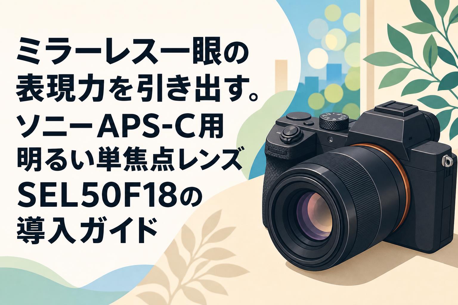 ミラーレス一眼の表現力を引き出す。ソニーAPS-C用明るい単焦点レンズSEL50F18の導入ガイド