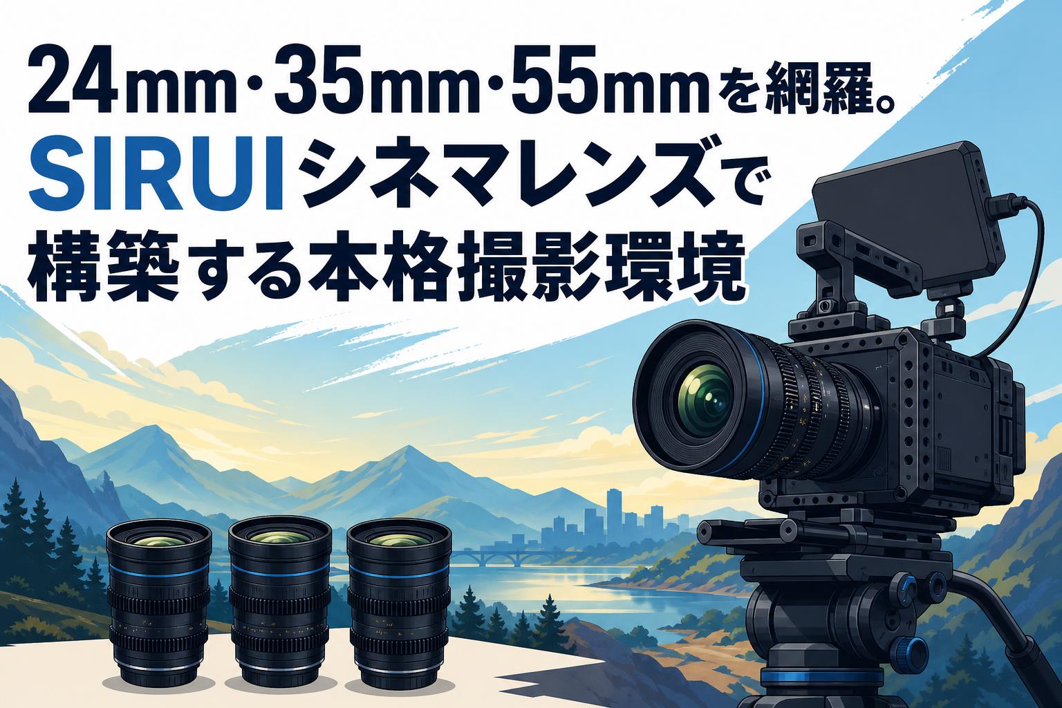 24mm・35mm・55mmを網羅。SIRUIシネマレンズで構築する本格撮影環境