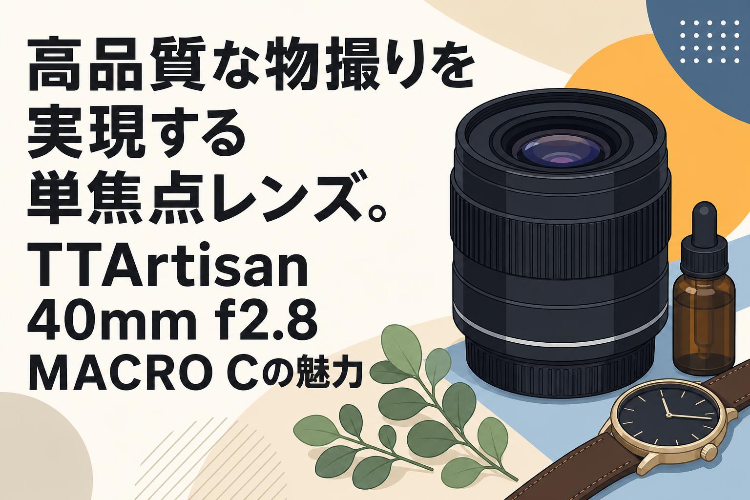 高品質な物撮りを実現する単焦点レンズ。TTArtisan 40mm f2.8 MACRO Cの魅力