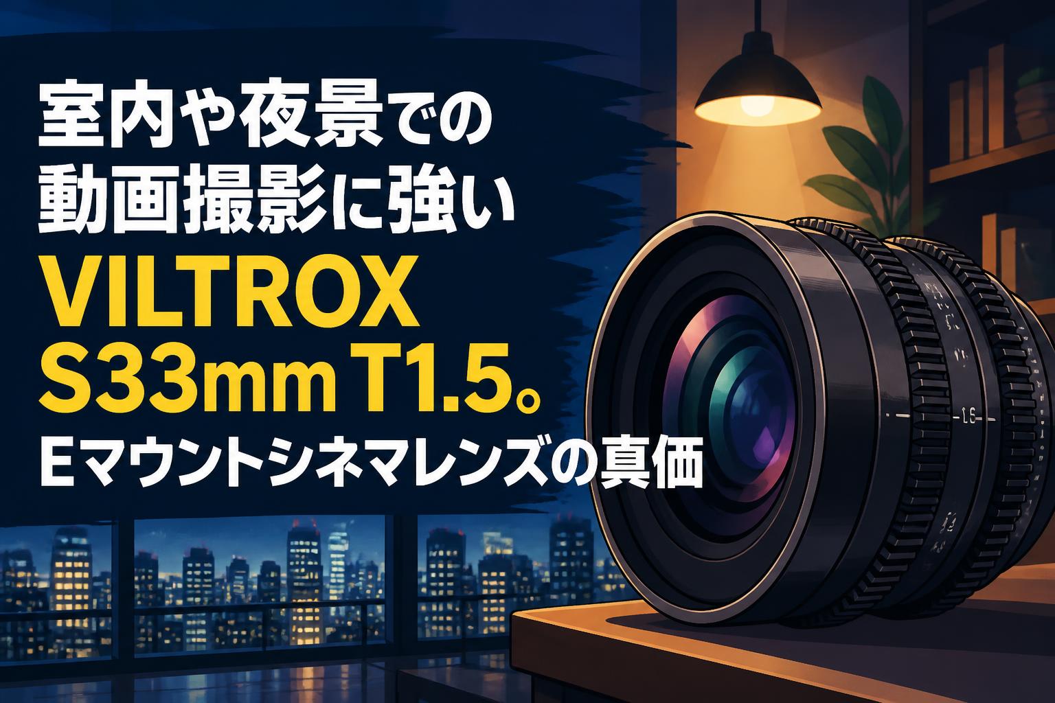 室内や夜景での動画撮影に強いVILTROX S33mm T1.5。Eマウントシネマレンズの真価