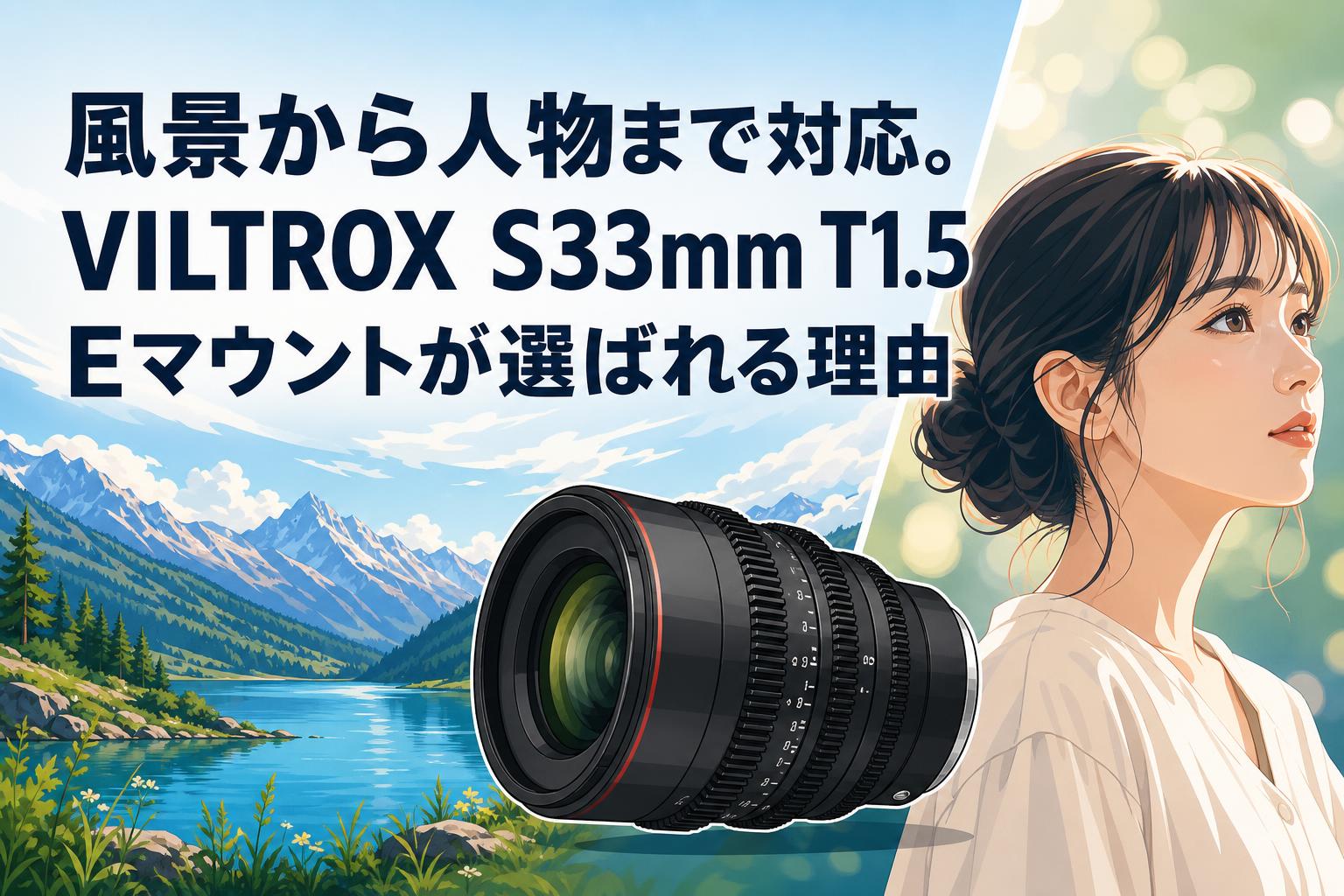 風景から人物まで対応。VILTROX S33mm T1.5 Eマウントが選ばれる理由