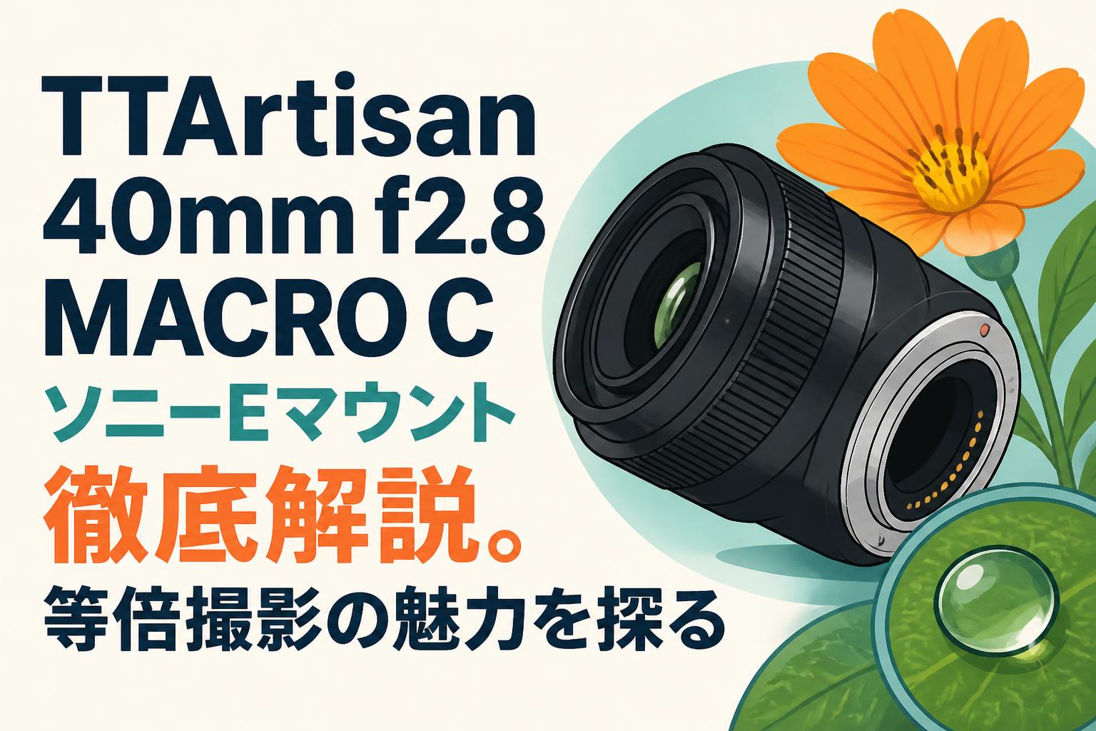 TTArtisan 40mm f2.8 MACRO C ソニーEマウント徹底解説。等倍撮影の魅力を探る