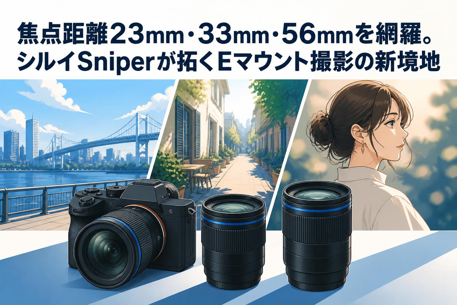 焦点距離23mm・33mm・56mmを網羅。シルイSniperが拓くEマウント撮影の新境地