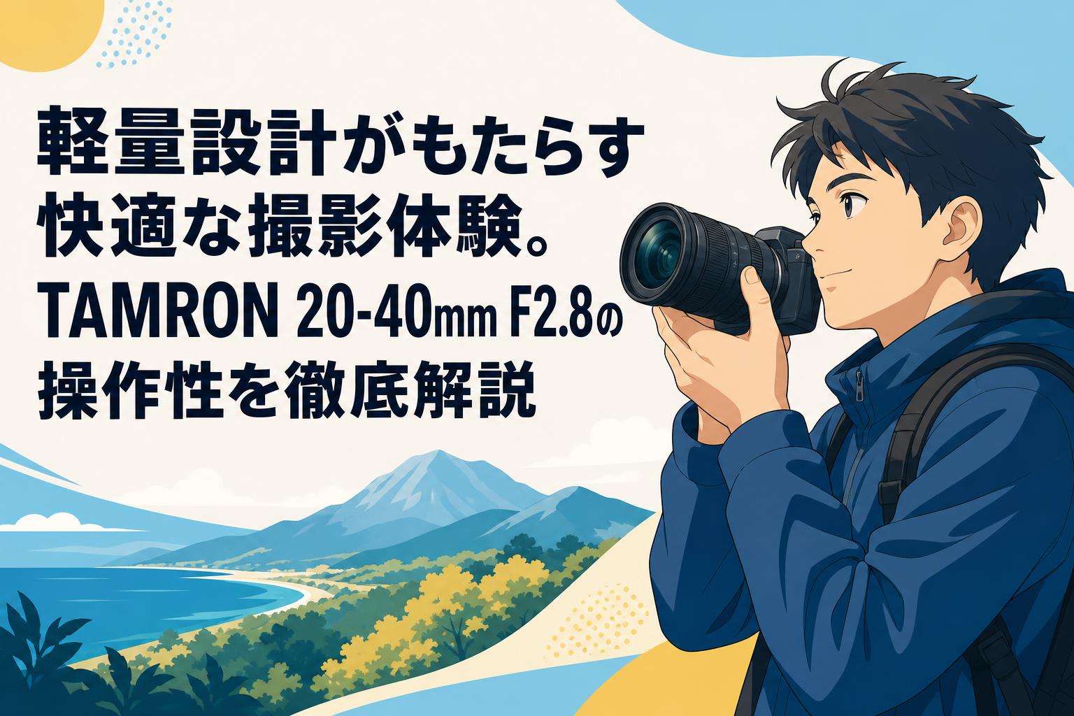 軽量設計がもたらす快適な撮影体験。TAMRON 20-40mm F2.8の操作性を徹底解説