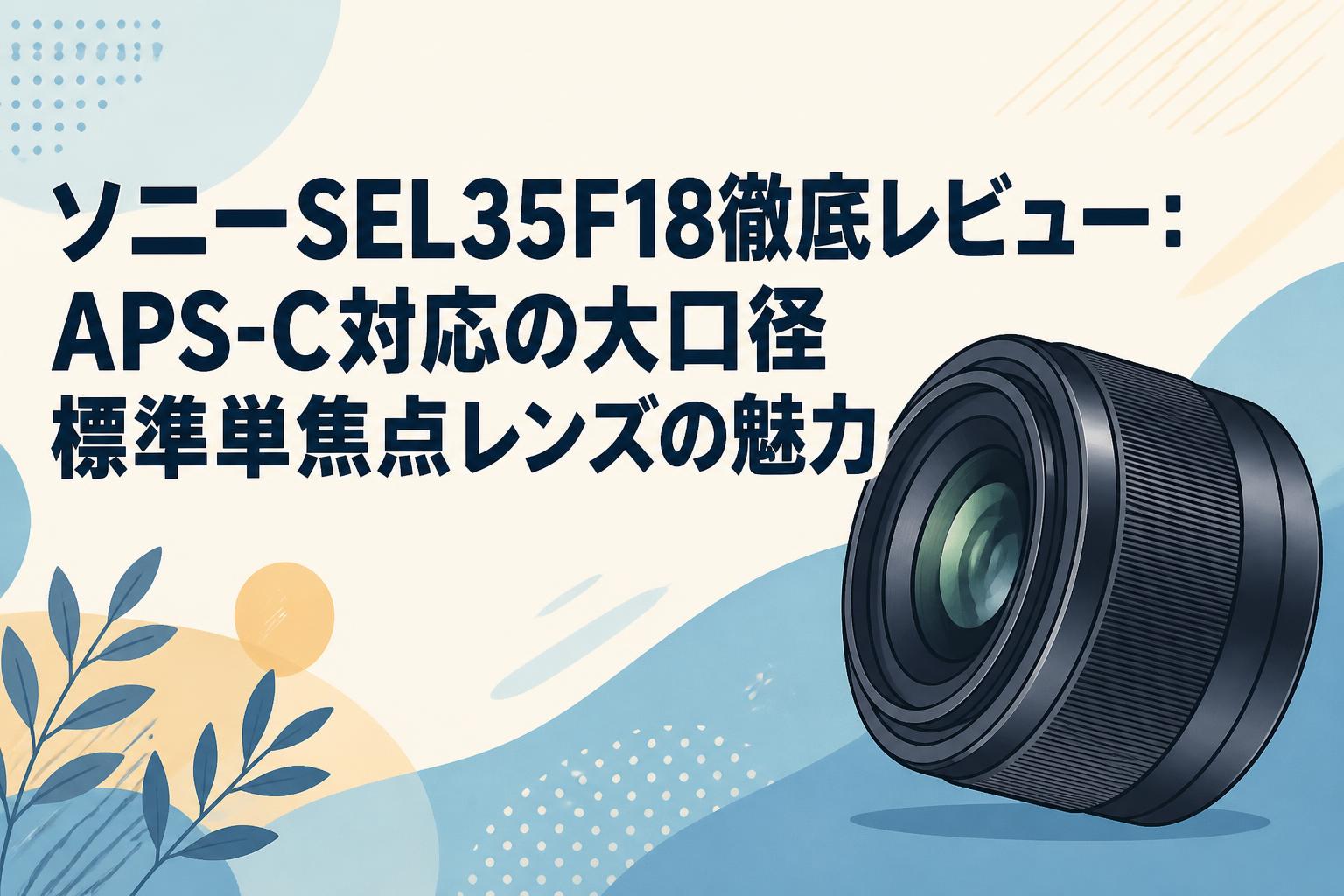 ソニーSEL35F18徹底レビュー：APS-C対応の大口径標準単焦点レンズの魅力