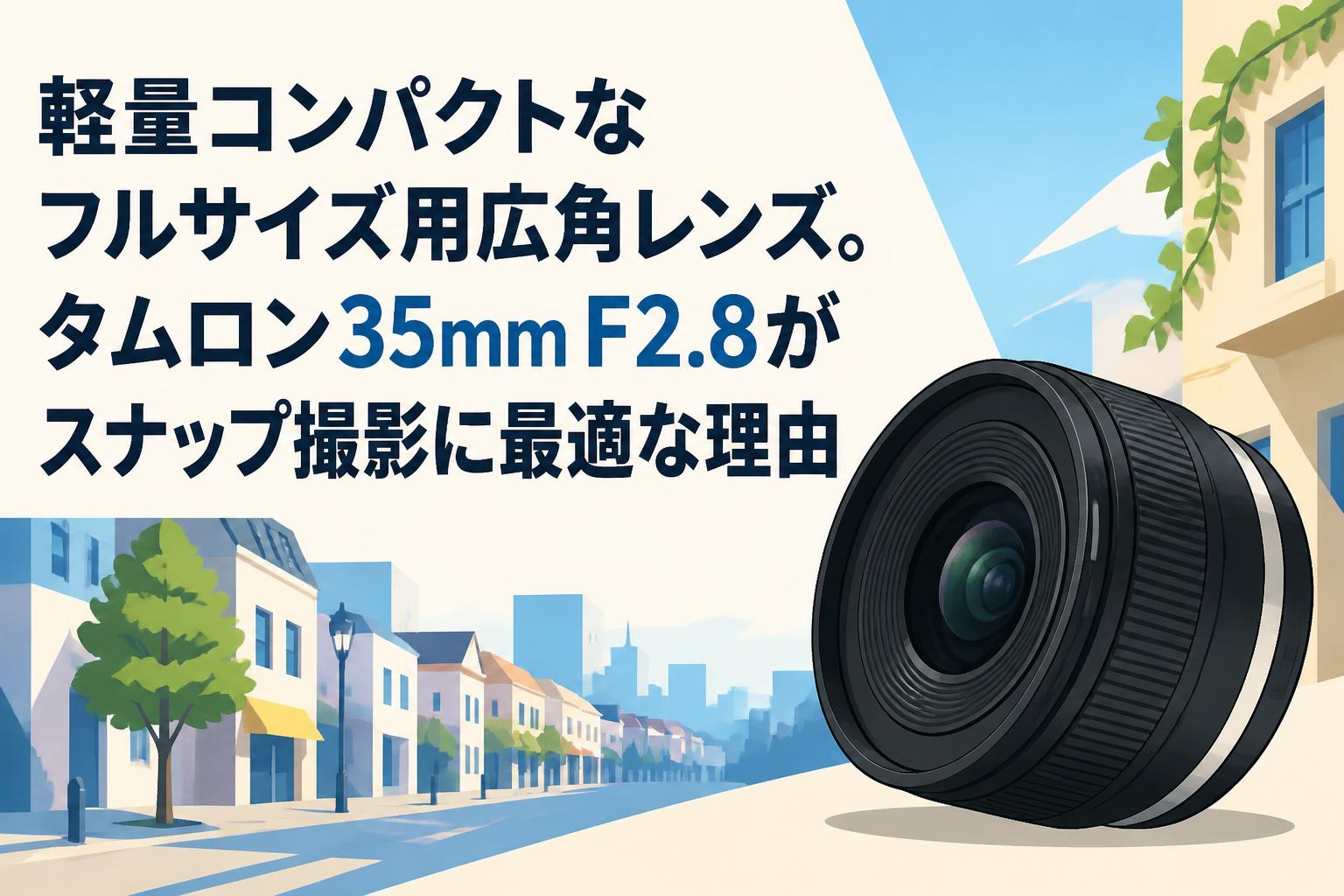 軽量コンパクトなフルサイズ用広角レンズ。タムロン35mm F2.8がスナップ撮影に最適な理由