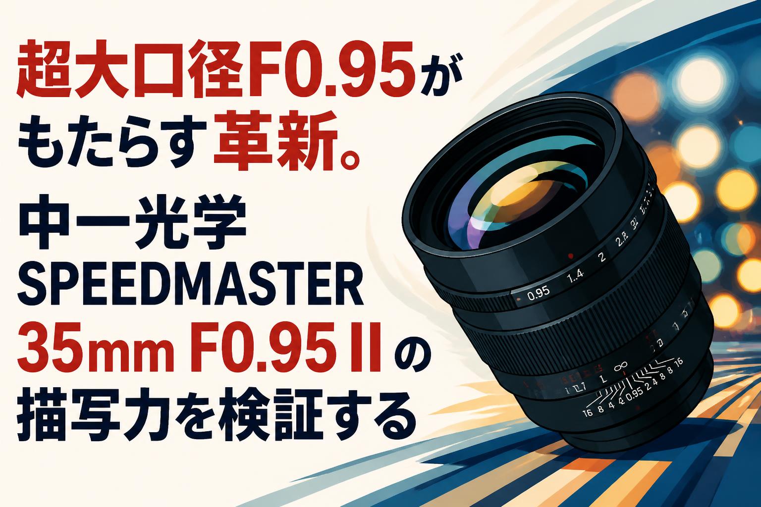 超大口径F0.95がもたらす革新。中一光学 SPEEDMASTER 35mm F0.95 II の描写力を検証する
