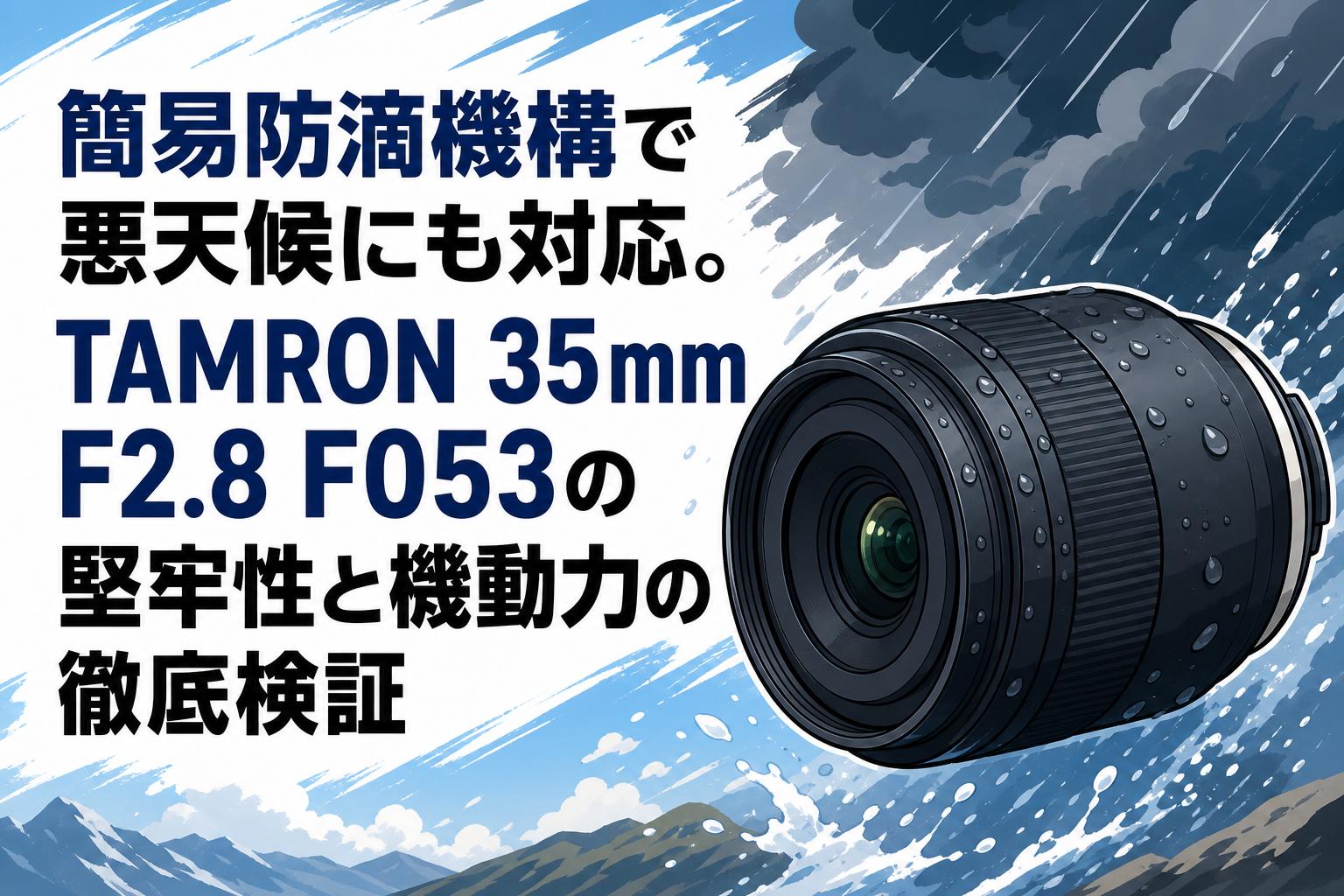 簡易防滴機構で悪天候にも対応。TAMRON 35mm F2.8 F053の堅牢性と機動力の徹底検証