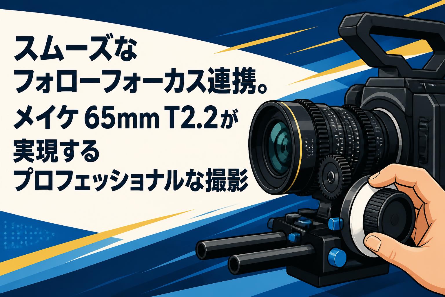 スムーズなフォローフォーカス連携。メイケ 65mm T2.2が実現するプロフェッショナルな撮影