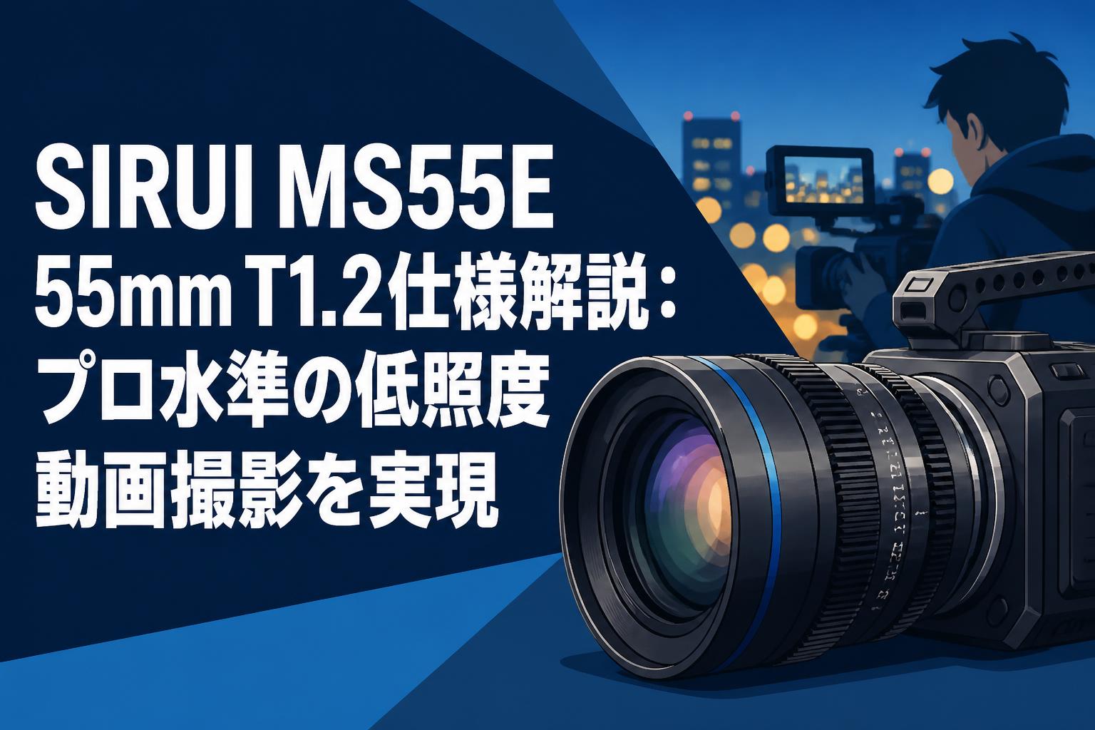 SIRUI MS55E 55mm T1.2仕様解説：プロ水準の低照度動画撮影を実現