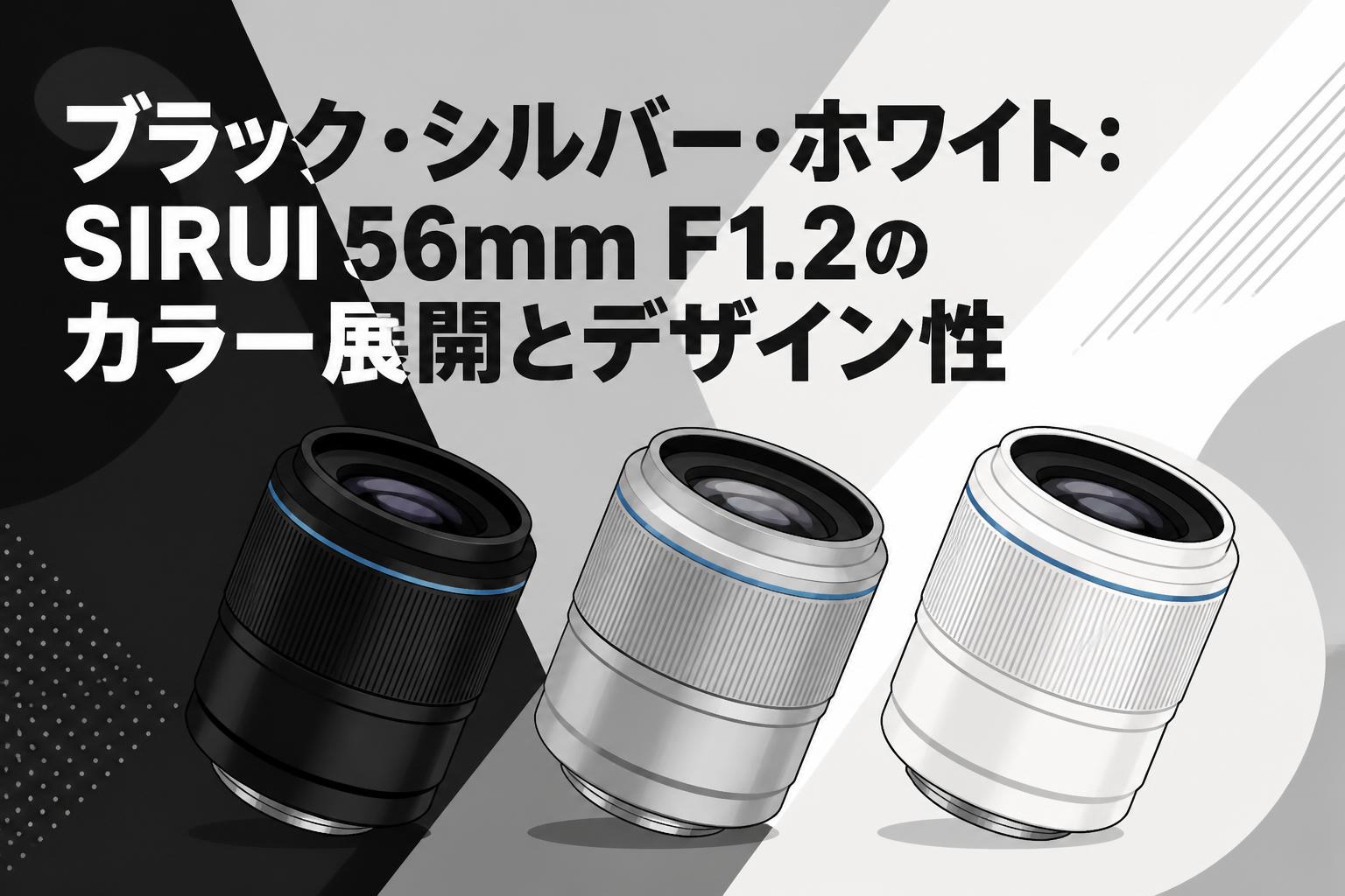 ブラック・シルバー・ホワイト：SIRUI 56mm F1.2のカラー展開とデザイン性
