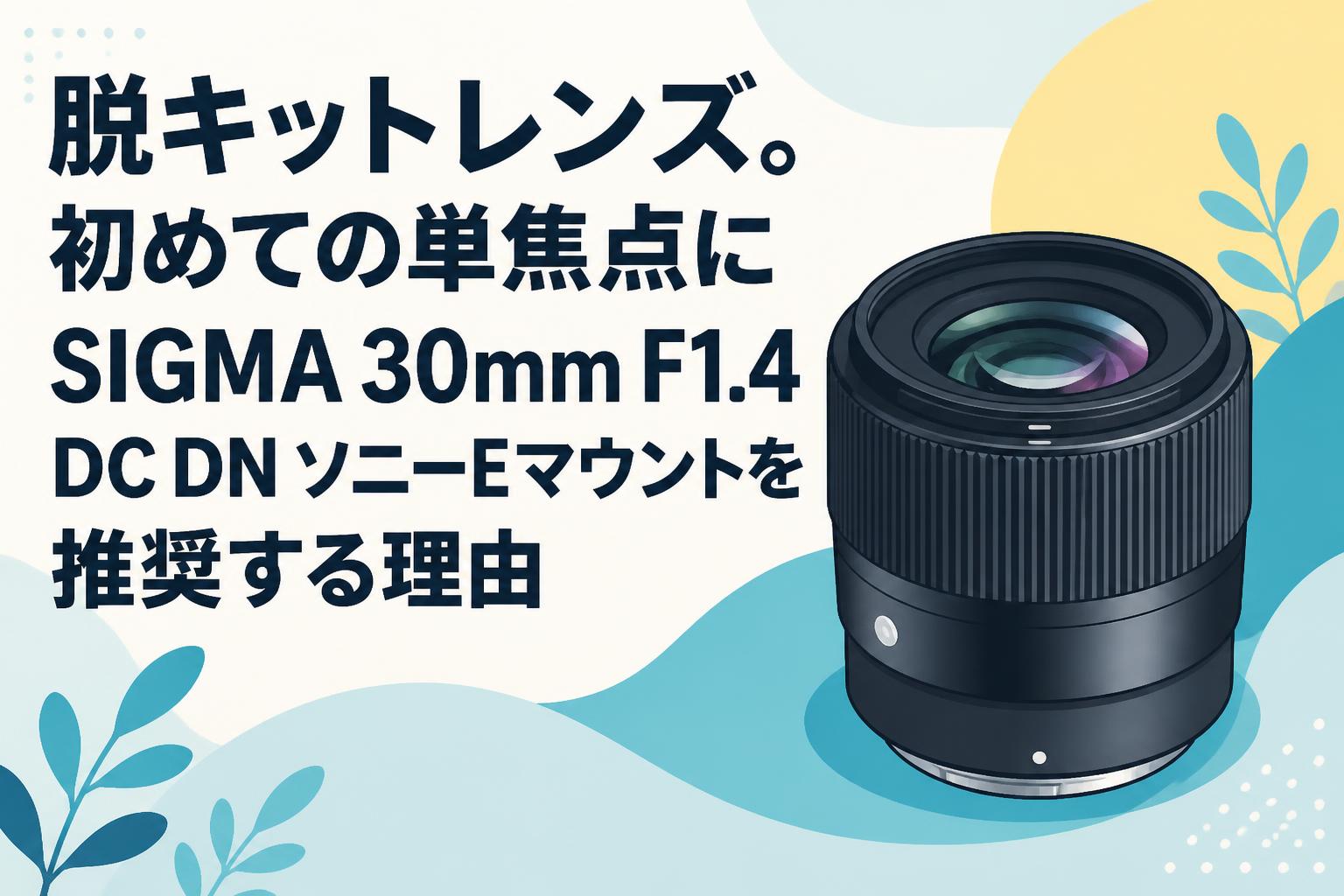 脱キットレンズ。初めての単焦点にSIGMA 30mm F1.4 DC DN ソニーEマウントを推奨する理由