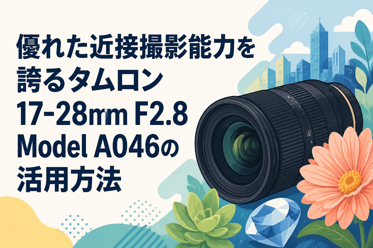 優れた近接撮影能力を誇るタムロン 17-28mm F2.8 Model A046の活用方法