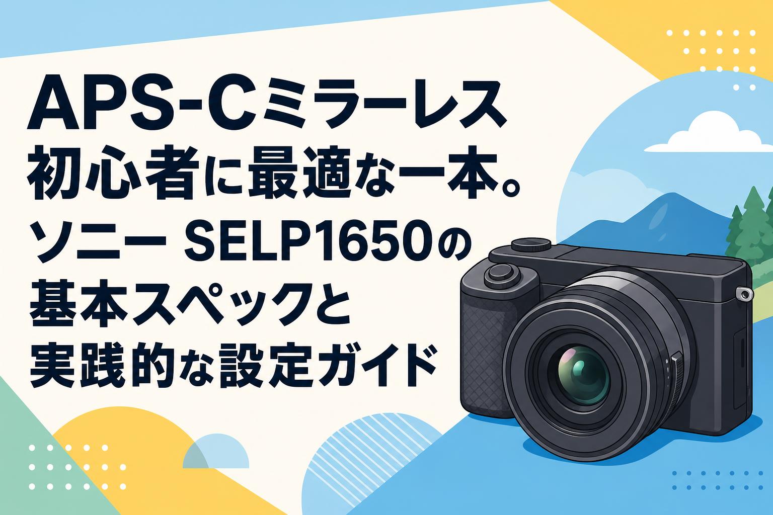 APS-Cミラーレス初心者に最適な一本。ソニー SELP1650の基本スペックと実践的な設定ガイド