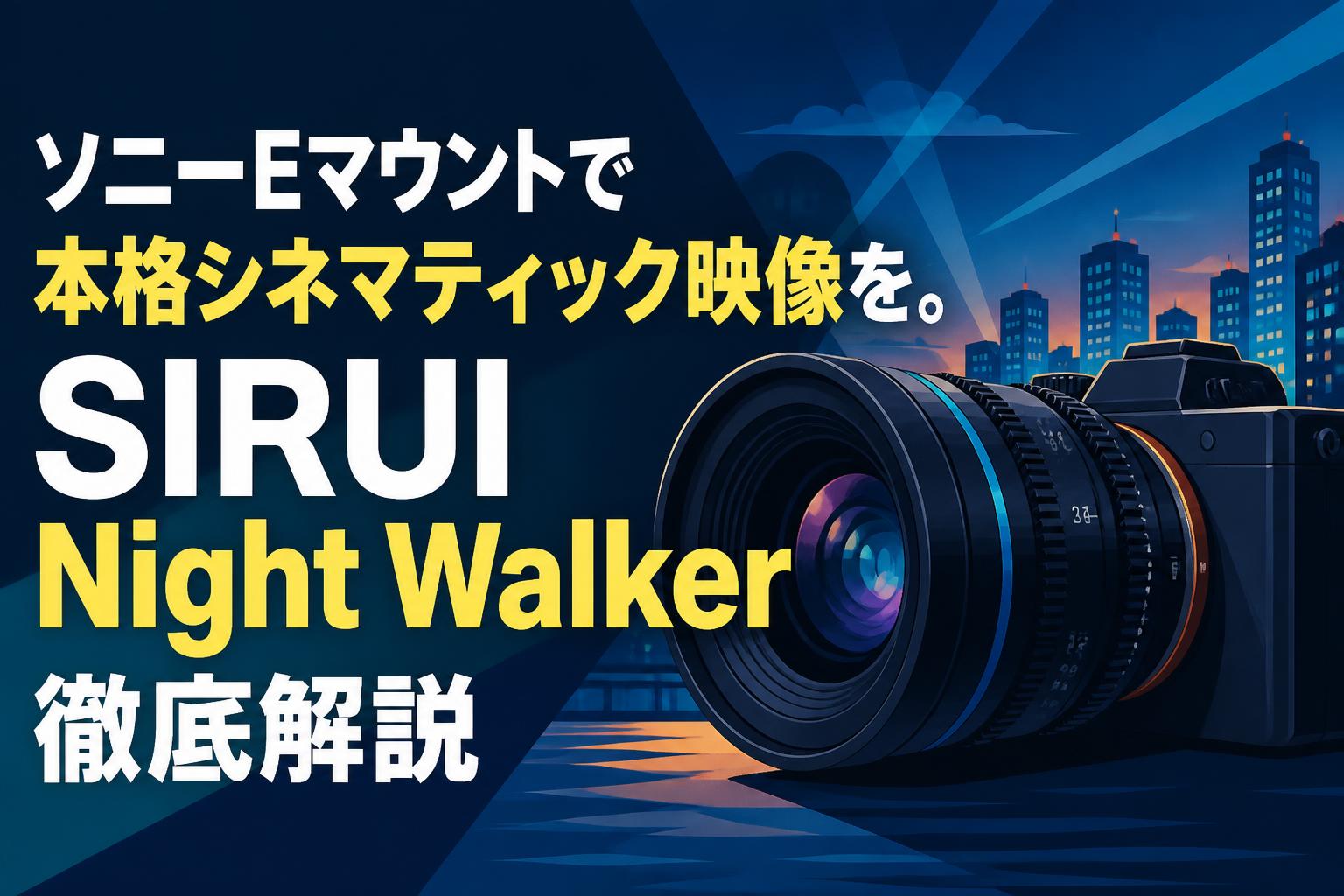ソニーEマウントで本格シネマティック映像を。SIRUI Night Walker徹底解説