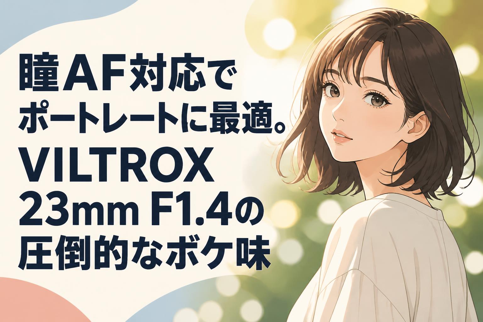 瞳AF対応でポートレートに最適。VILTROX 23mm F1.4の圧倒的なボケ味