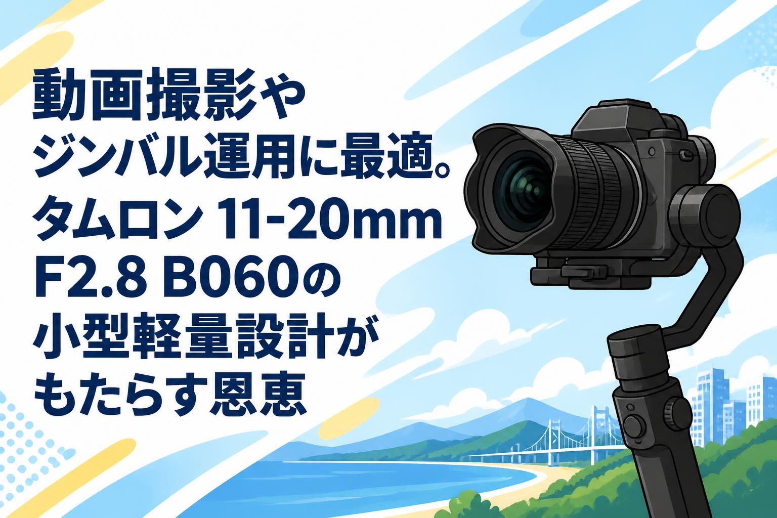 動画撮影やジンバル運用に最適。タムロン 11-20mm F2.8 B060の小型軽量設計がもたらす恩恵
