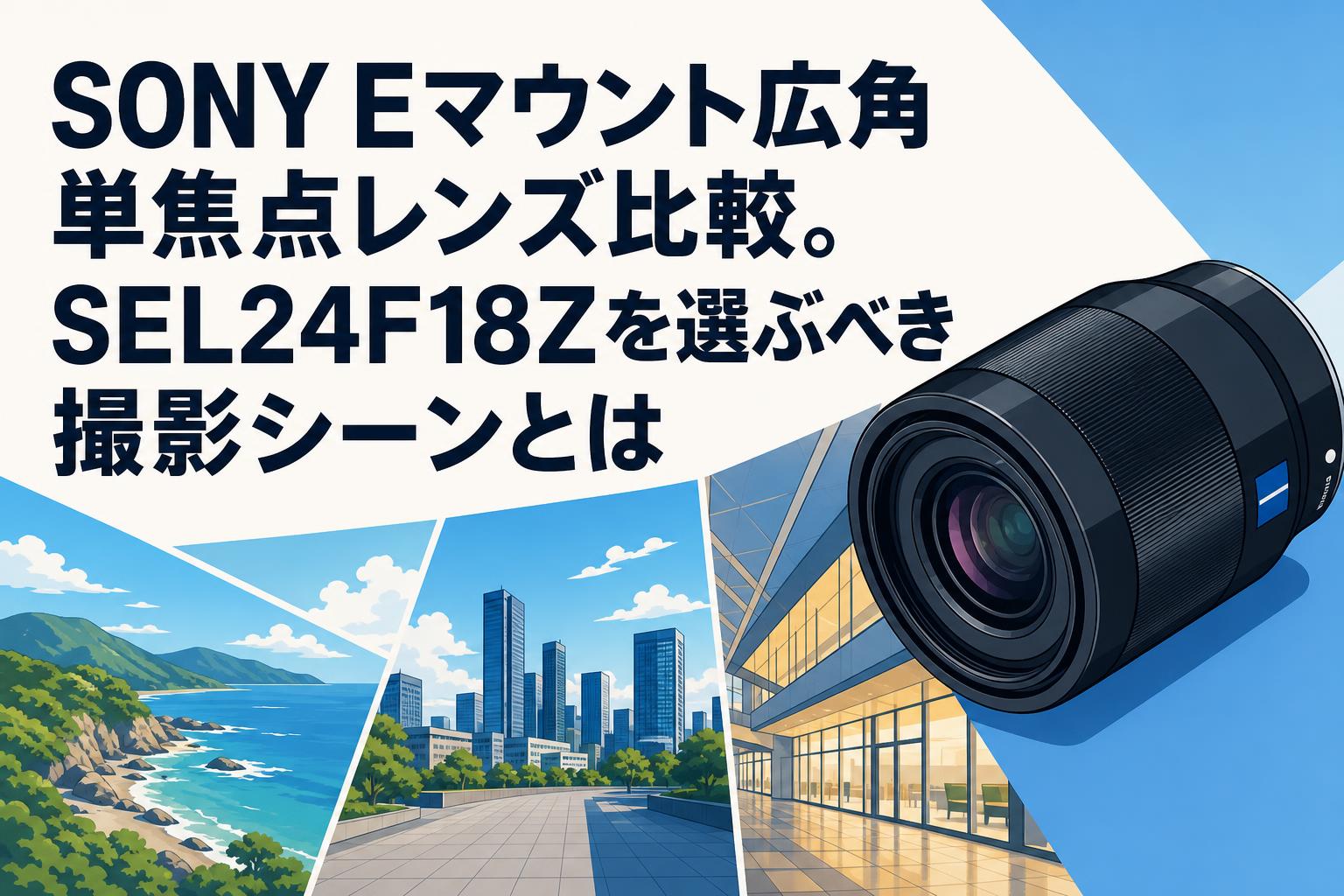 SONY Eマウント広角単焦点レンズ比較。SEL24F18Zを選ぶべき撮影シーンとは