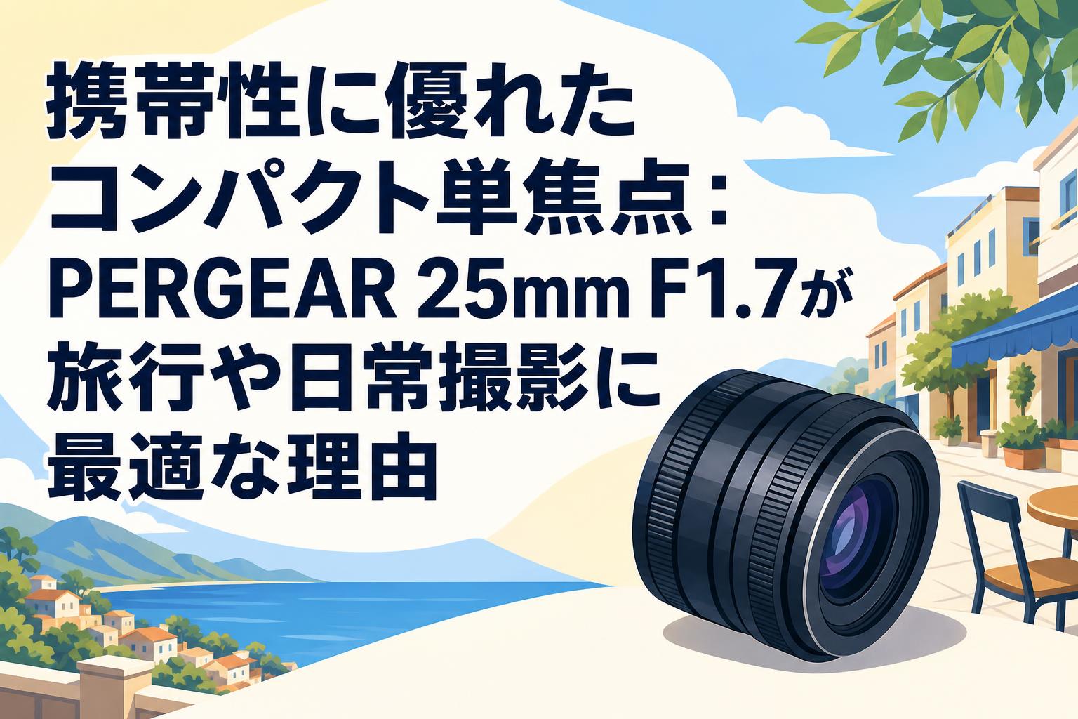 携帯性に優れたコンパクト単焦点：PERGEAR 25mm F1.7が旅行や日常撮影に最適な理由