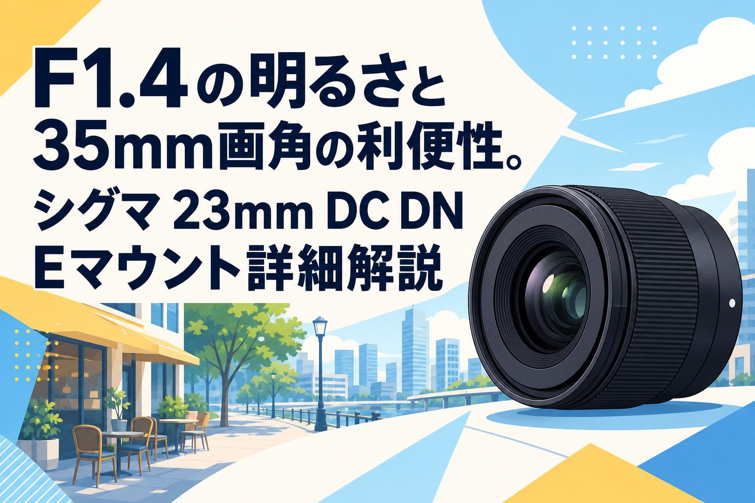 F1.4の明るさと35mm画角の利便性。シグマ 23mm DC DN Eマウント詳細解説