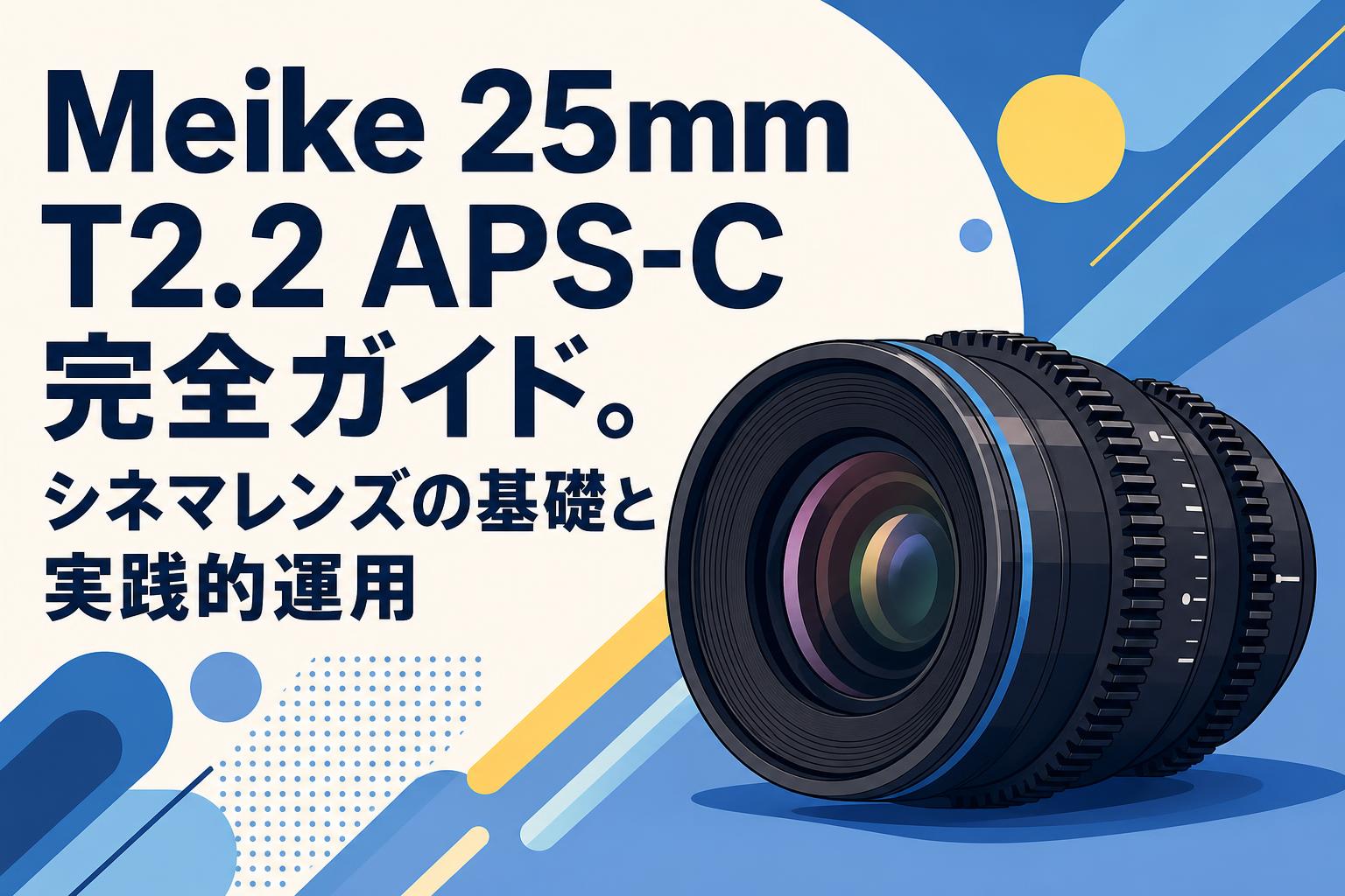 Meike 25mm T2.2 APS-C完全ガイド。シネマレンズの基礎と実践的運用