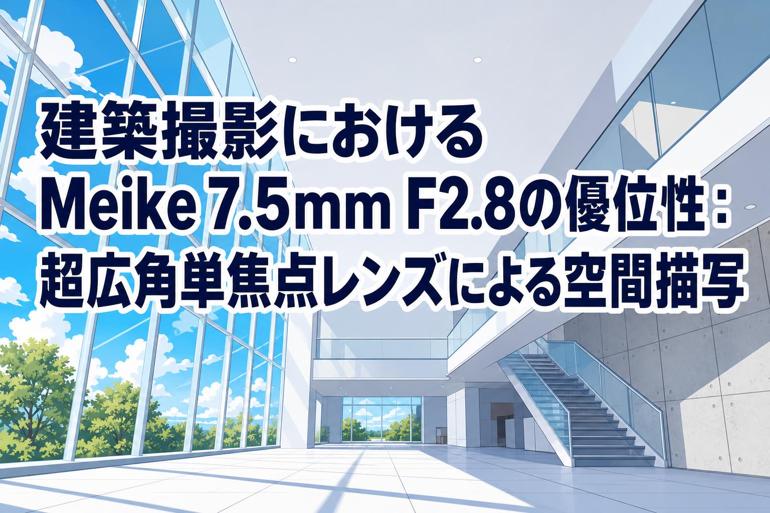 建築撮影におけるMeike 7.5mm F2.8の優位性：超広角単焦点レンズによる空間描写