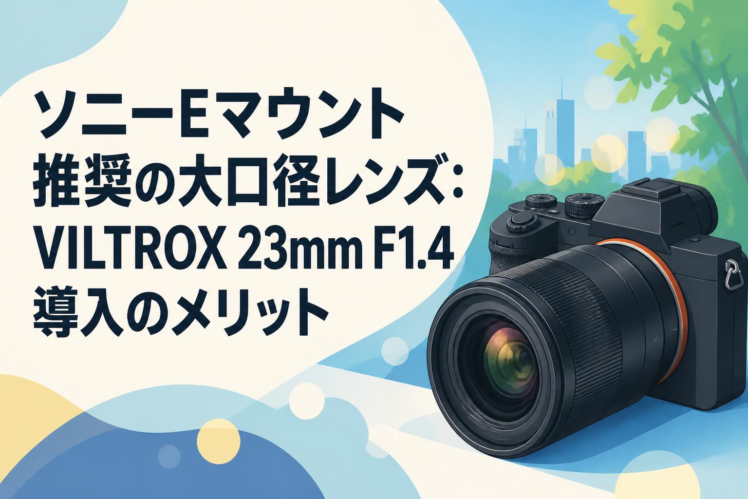 ソニーEマウント推奨の大口径レンズ：VILTROX 23mm F1.4導入のメリット