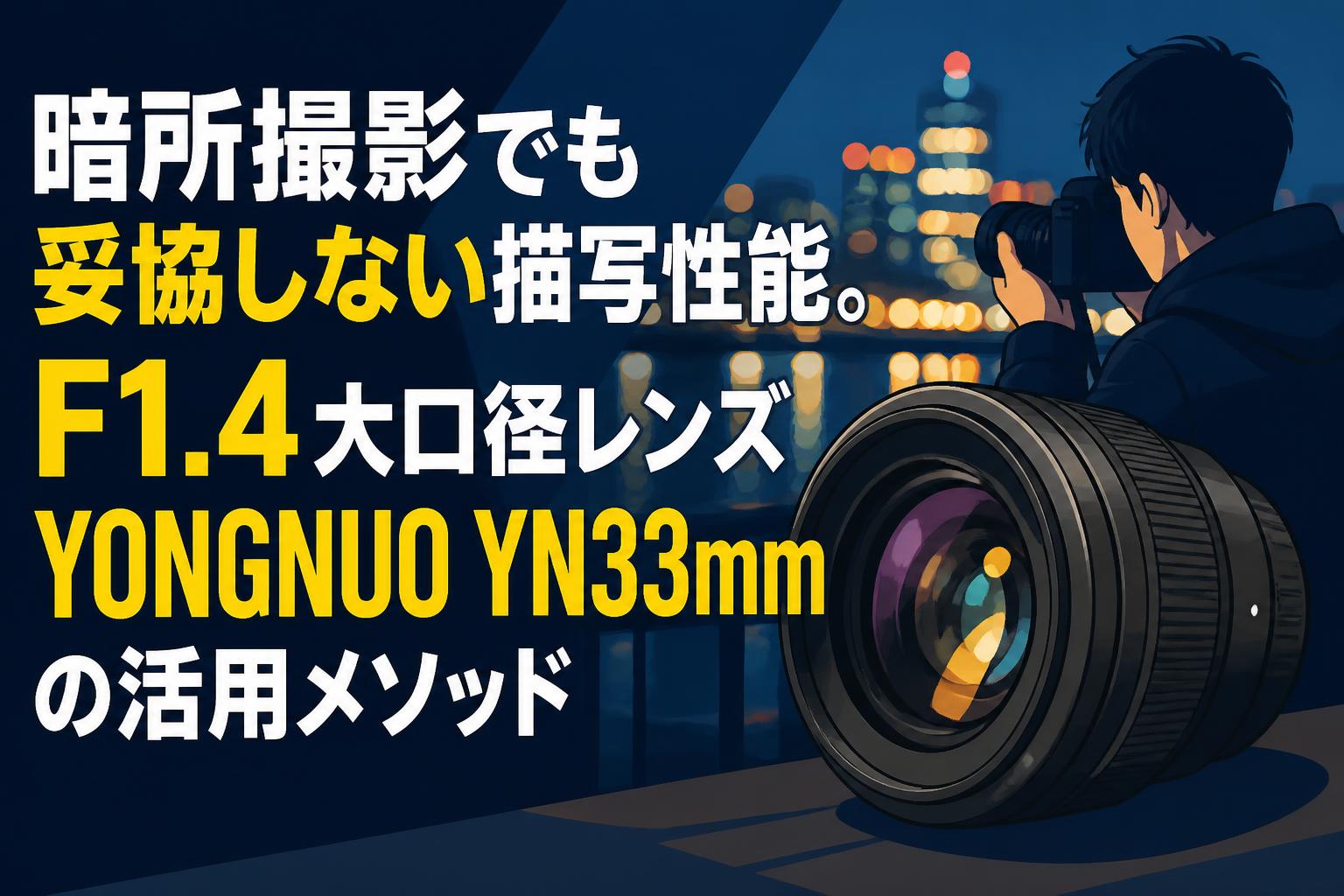 暗所撮影でも妥協しない描写性能。F1.4大口径レンズYONGNUO YN33mmの活用メソッド