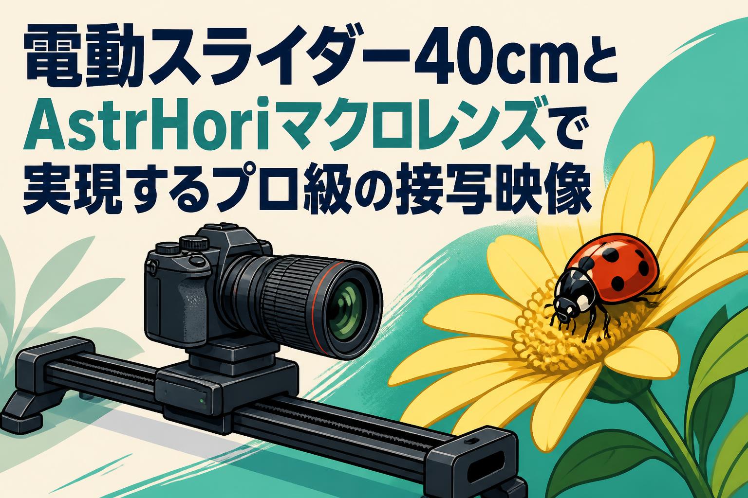 電動スライダー40cmとAstrHoriマクロレンズで実現するプロ級の接写映像