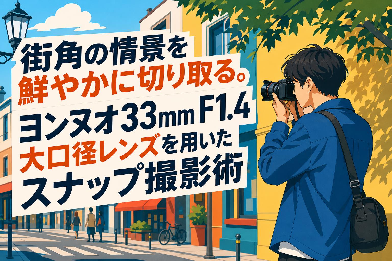 街角の情景を鮮やかに切り取る。ヨンヌオ33mm F1.4大口径レンズを用いたスナップ撮影術