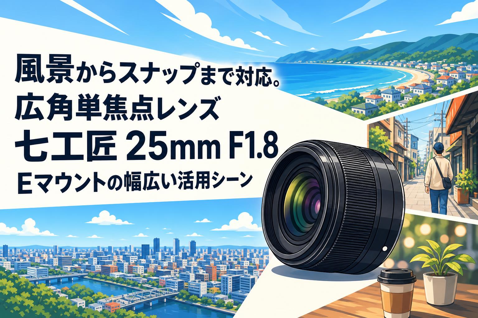風景からスナップまで対応。広角単焦点レンズ 七工匠 25mm F1.8 Eマウントの幅広い活用シーン