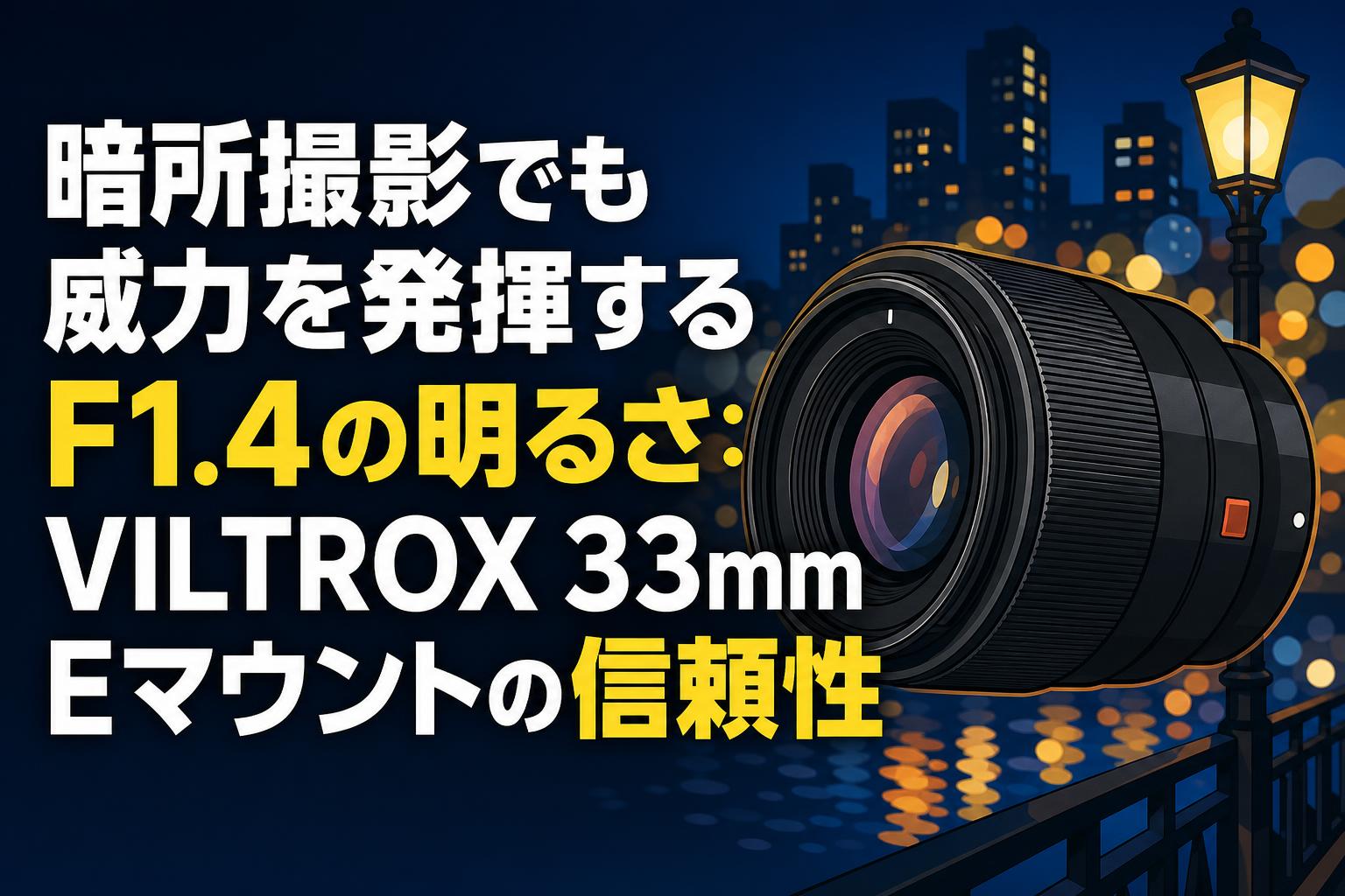 暗所撮影でも威力を発揮するF1.4の明るさ：VILTROX 33mm Eマウントの信頼性