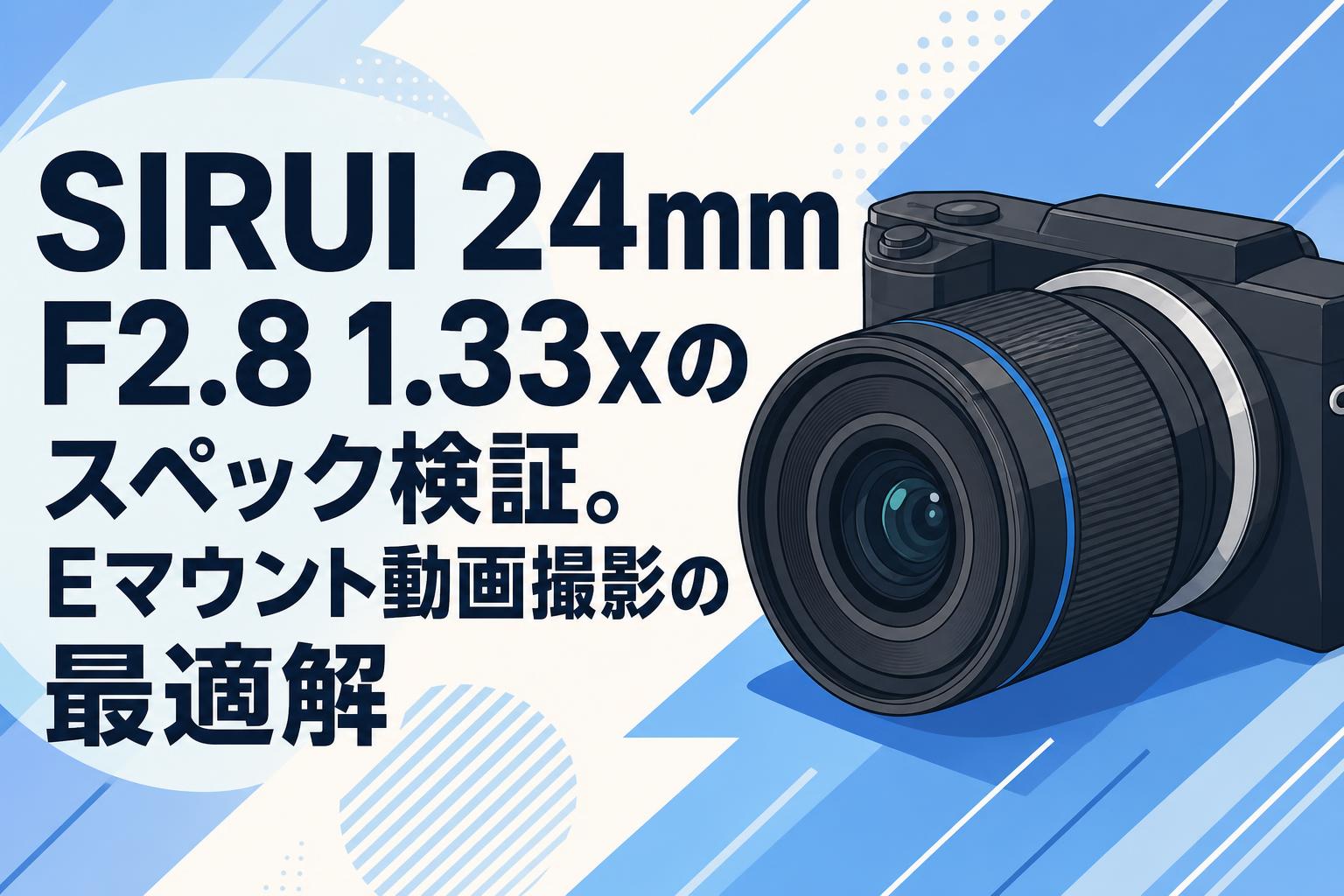 SIRUI 24mm F2.8 1.33xのスペック検証。Eマウント動画撮影の最適解