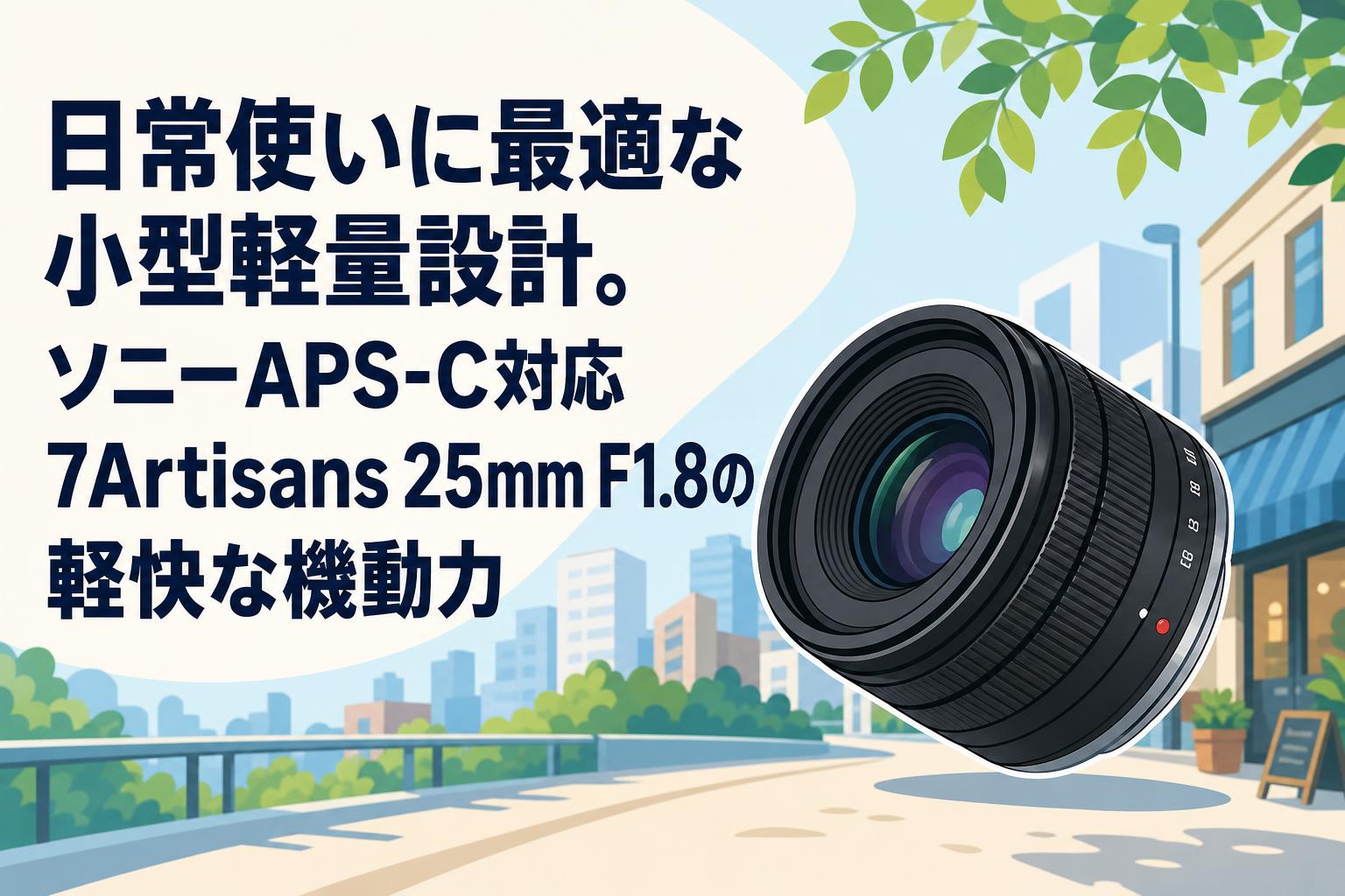 日常使いに最適な小型軽量設計。ソニーAPS-C対応 7Artisans 25mm F1.8の軽快な機動力