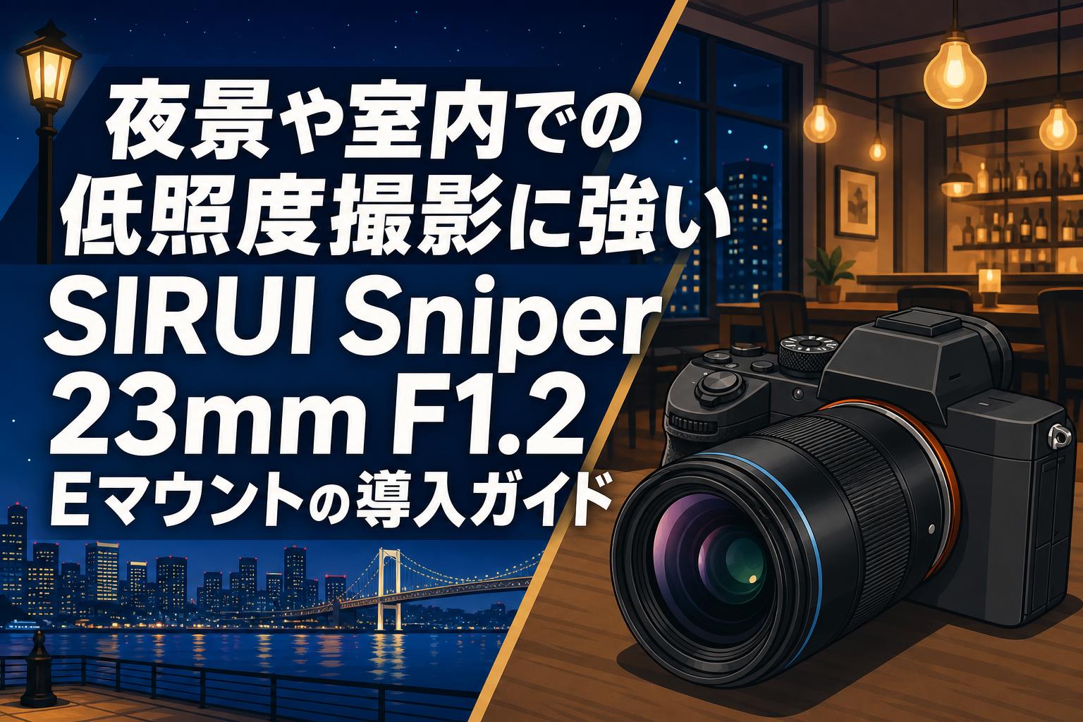 夜景や室内での低照度撮影に強いSIRUI Sniper 23mm F1.2 Eマウントの導入ガイド