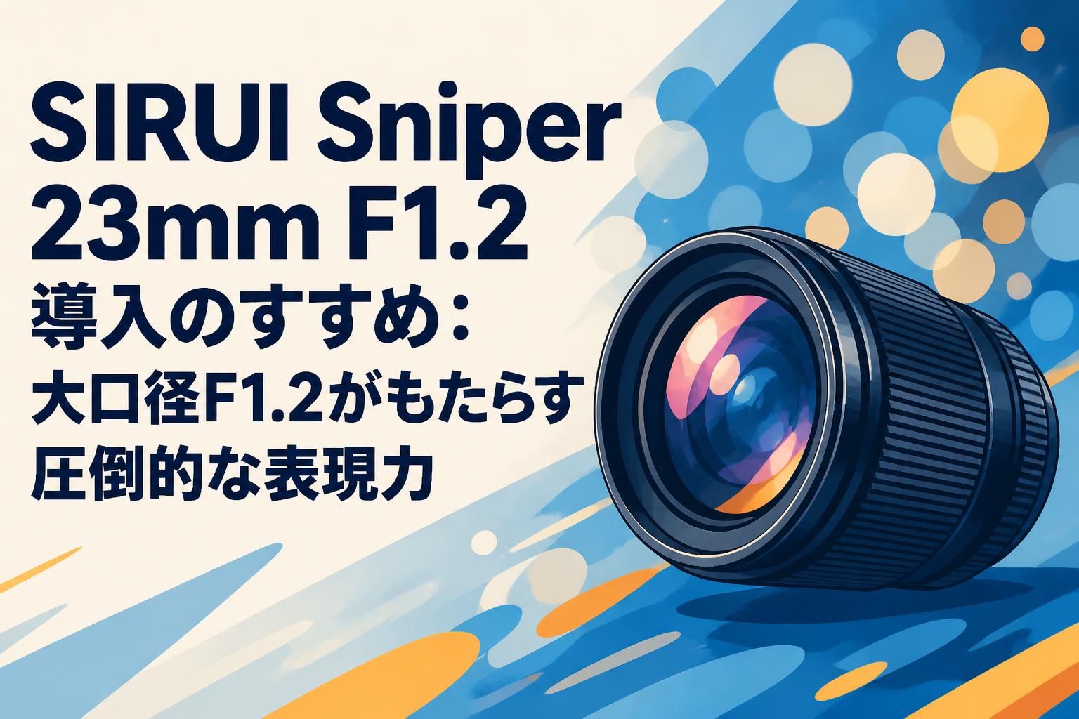 SIRUI Sniper 23mm F1.2 導入のすすめ：大口径F1.2がもたらす圧倒的な表現力