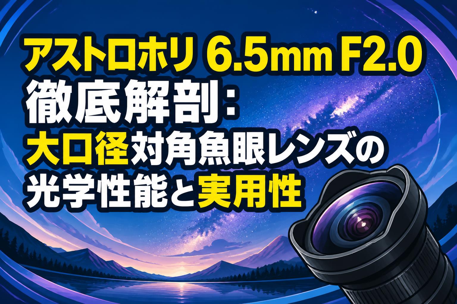 アストロホリ 6.5mm F2.0徹底解剖：大口径対角魚眼レンズの光学性能と実用性