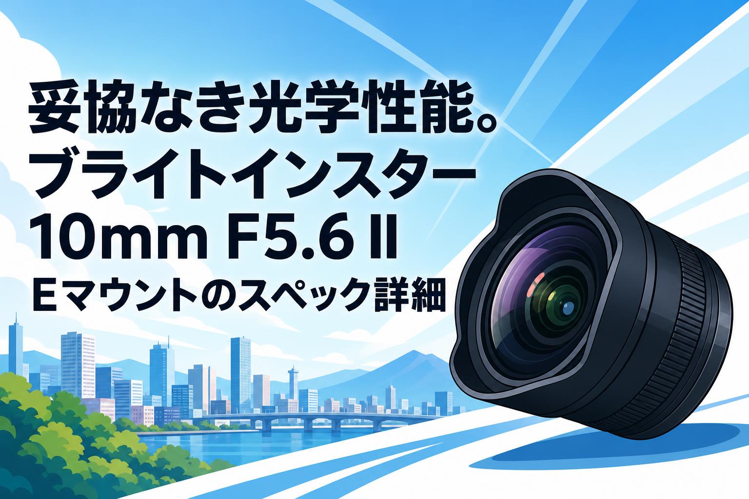 妥協なき光学性能。ブライトインスター 10mm F5.6 II Eマウントのスペック詳細