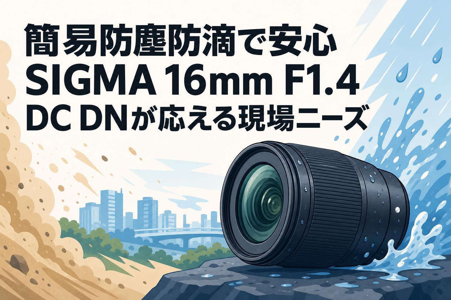 簡易防塵防滴で安心 SIGMA 16mm F1.4 DC DNが応える現場ニーズ