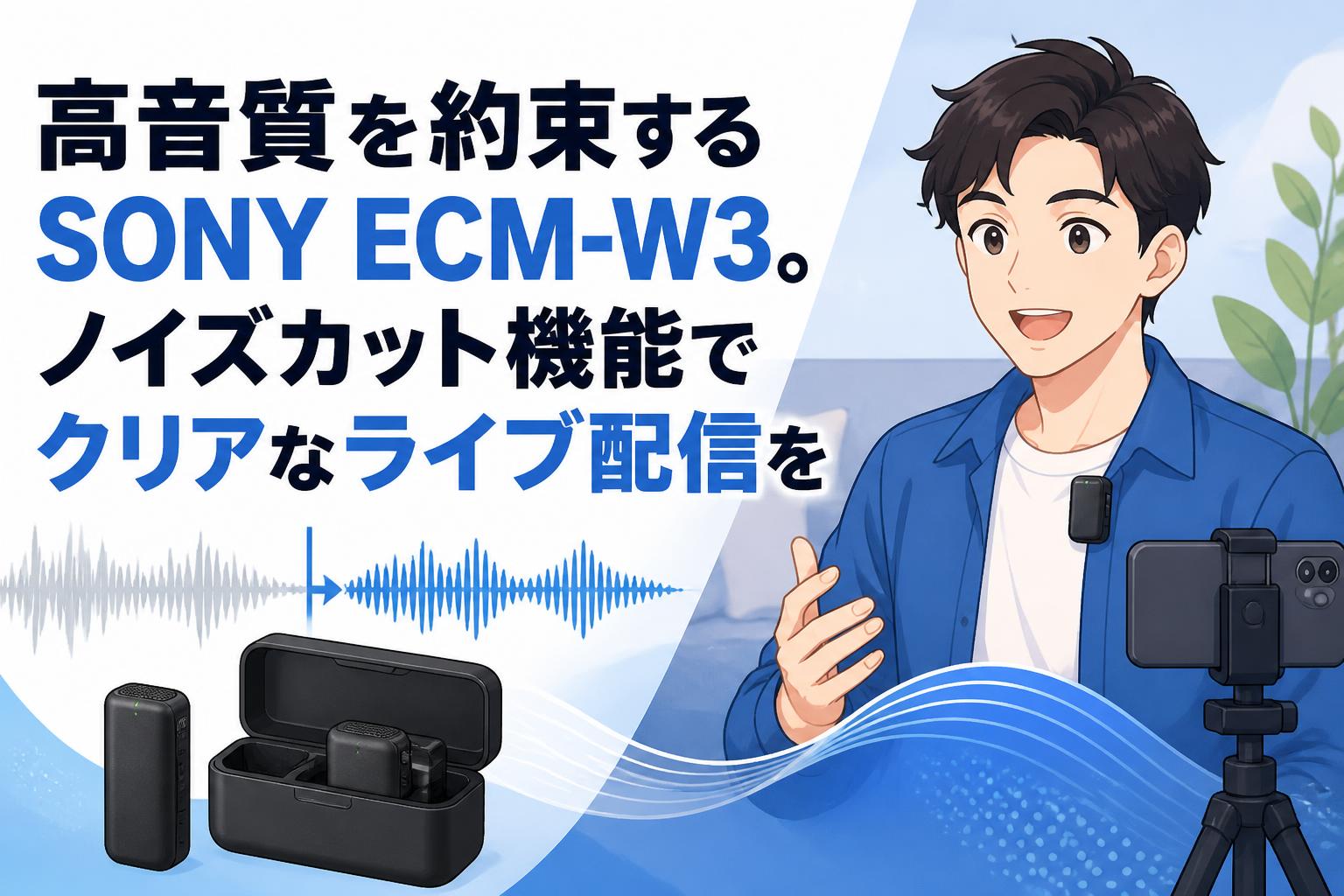 高音質を約束するSONY ECM-W3。ノイズカット機能でクリアなライブ配信を