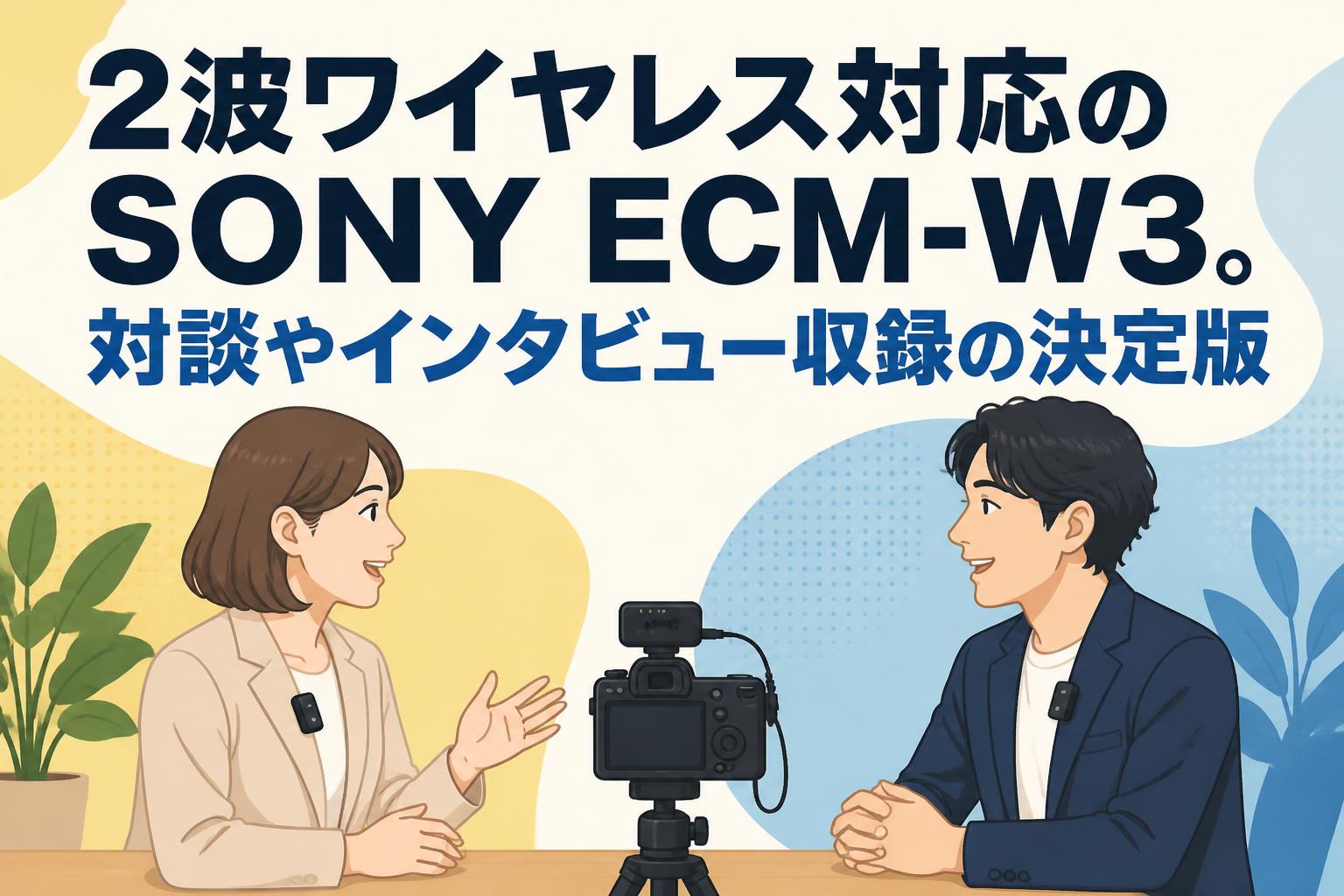 2波ワイヤレス対応のSONY ECM-W3。対談やインタビュー収録の決定版