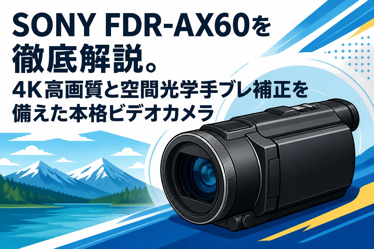 SONY FDR-AX60を徹底解説。4K高画質と空間光学手ブレ補正を備えた本格ビデオカメラ