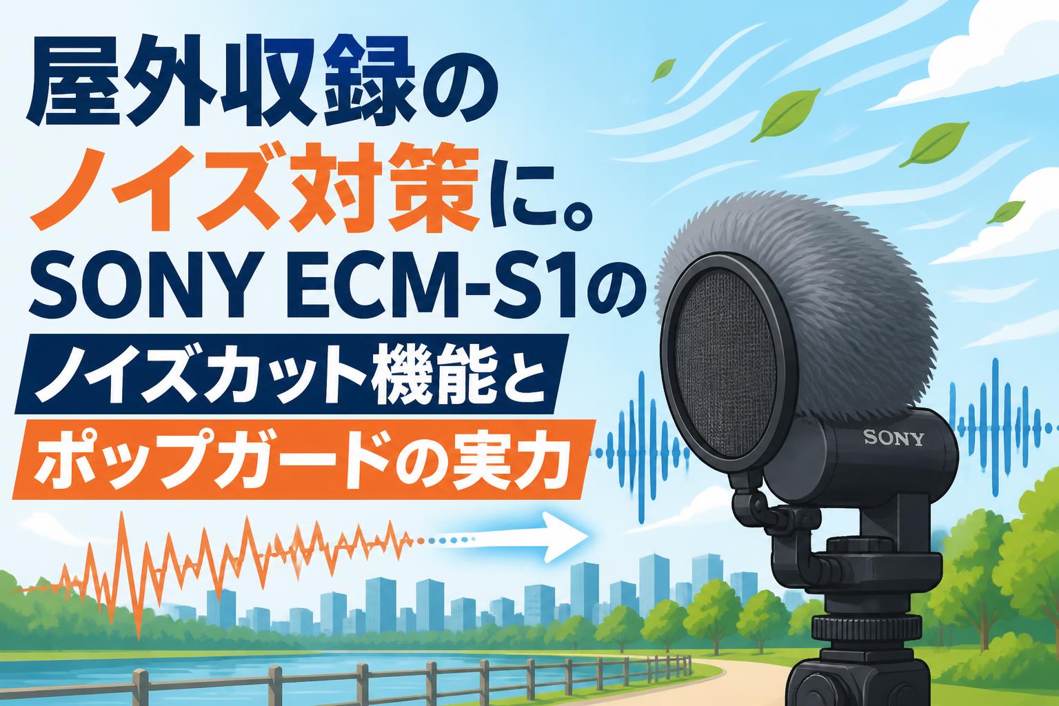 屋外収録のノイズ対策に。SONY ECM-S1のノイズカット機能とポップガードの実力