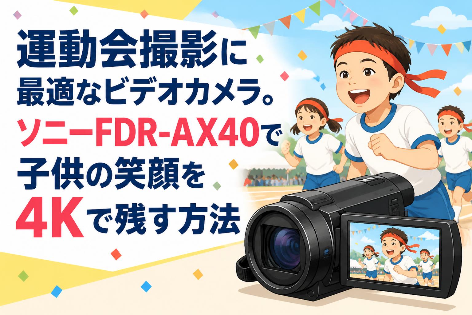 運動会撮影に最適なビデオカメラ。ソニーFDR-AX40で子供の笑顔を4Kで残す方法