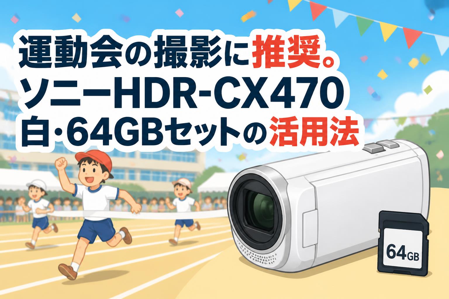 運動会の撮影に推奨。ソニーHDR-CX470白・64GBセットの活用法