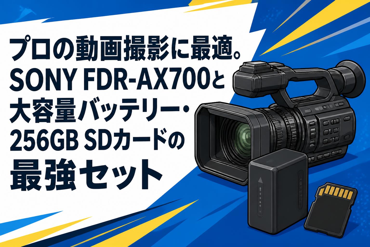 プロの動画撮影に最適。SONY FDR-AX700と大容量バッテリー・256GB SDカードの最強セット