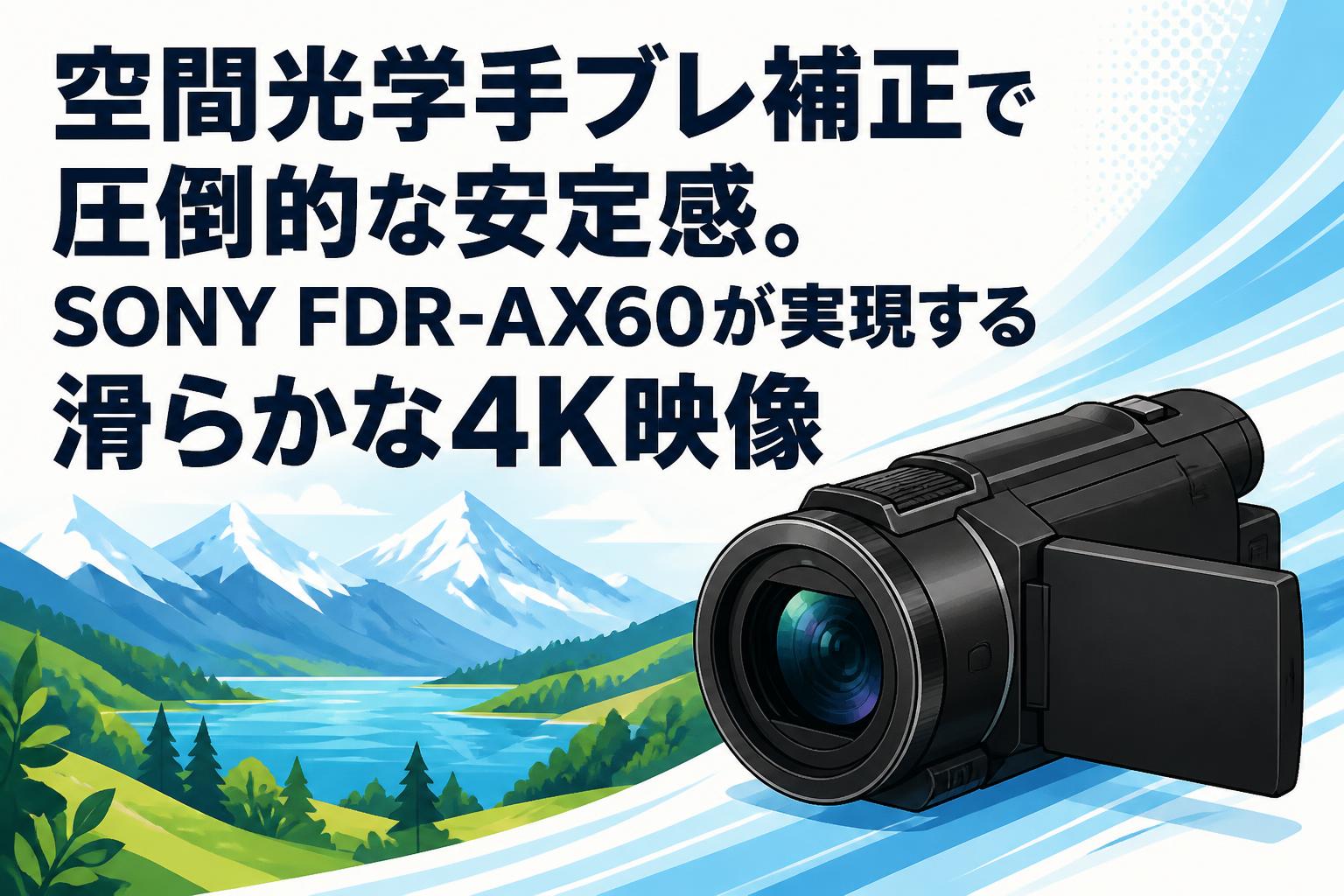 空間光学手ブレ補正で圧倒的な安定感。SONY FDR-AX60が実現する滑らかな4K映像