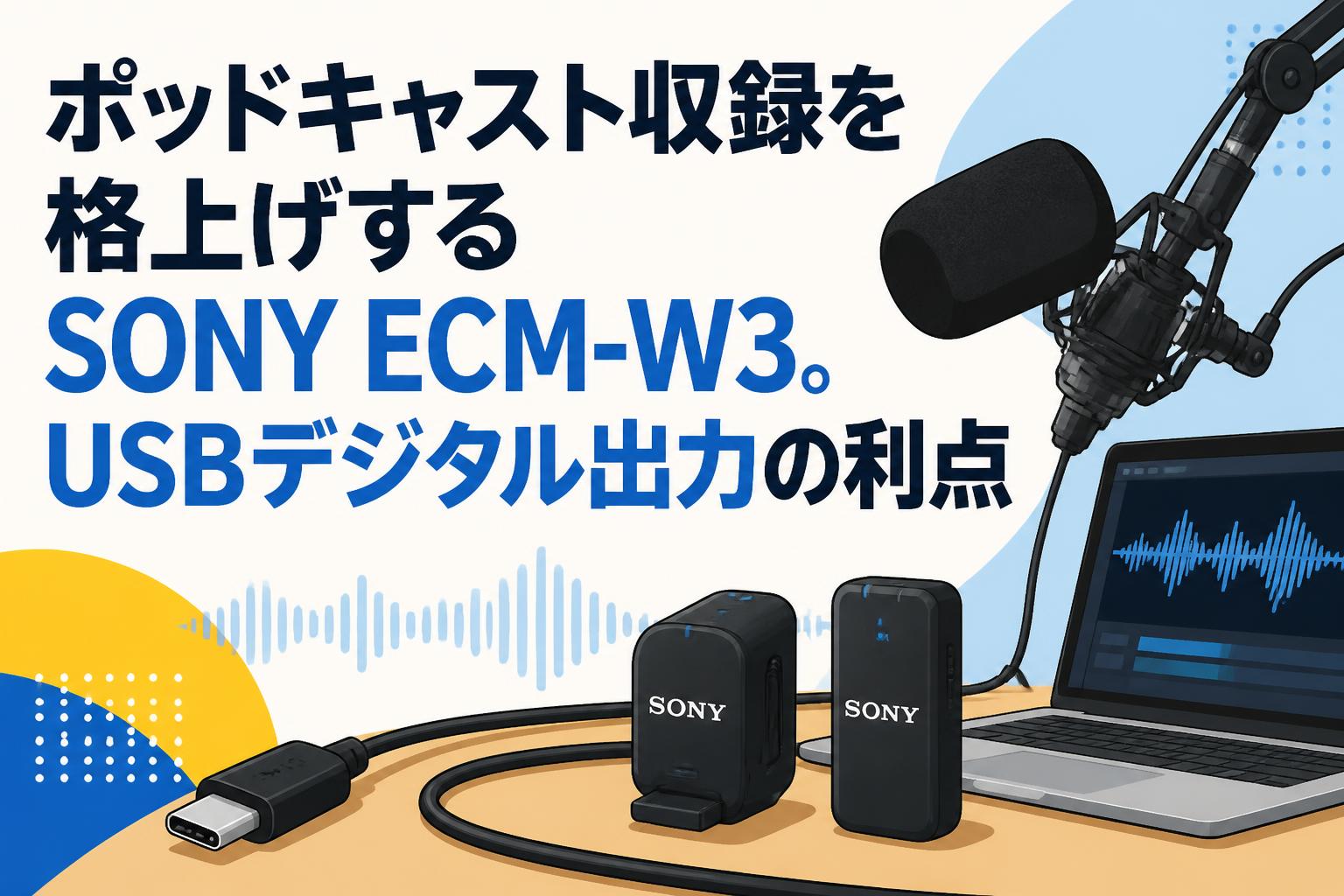 ポッドキャスト収録を格上げするSONY ECM-W3。USBデジタル出力の利点