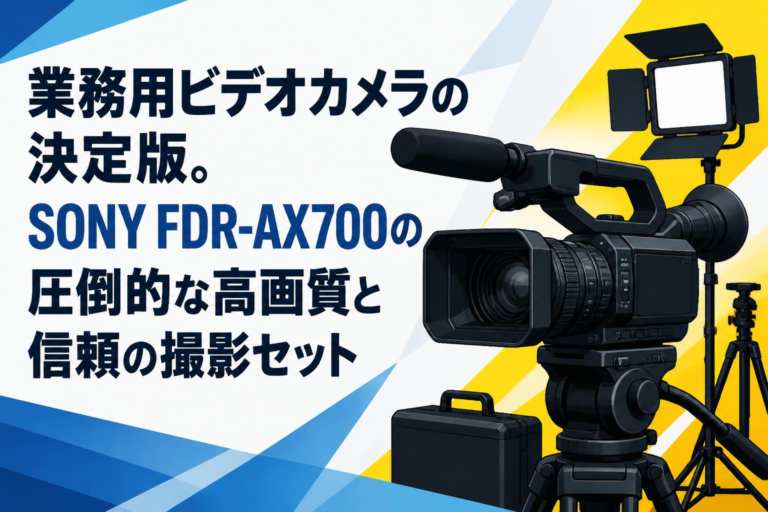 業務用ビデオカメラの決定版。SONY FDR-AX700の圧倒的な高画質と信頼の撮影セット