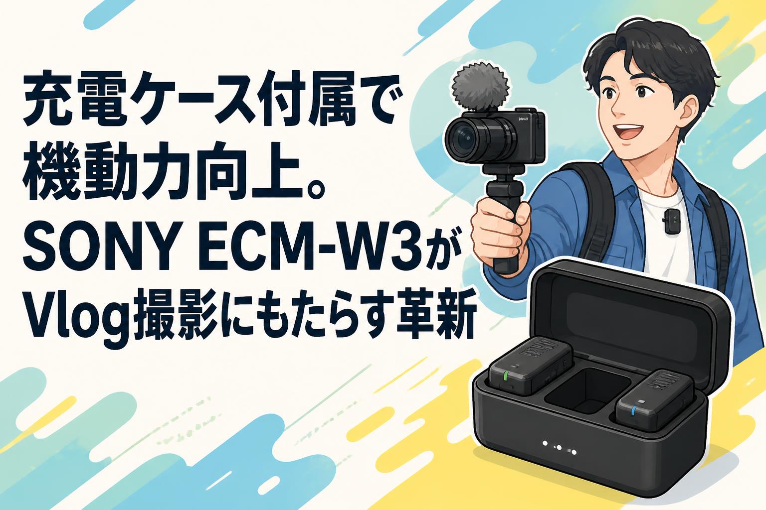 充電ケース付属で機動力向上。SONY ECM-W3がVlog撮影にもたらす革新